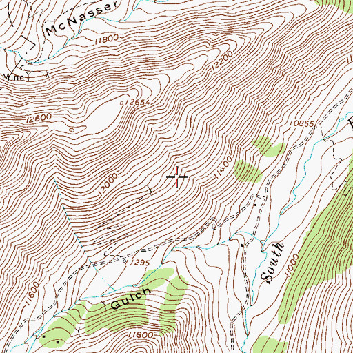 Topographic Map of The Burge Group Mine, CO