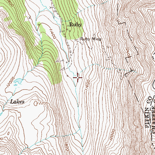 Topographic Map of Lincoln Mining District Mine, CO