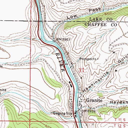 Topographic Map of Cache Creek Mine, CO
