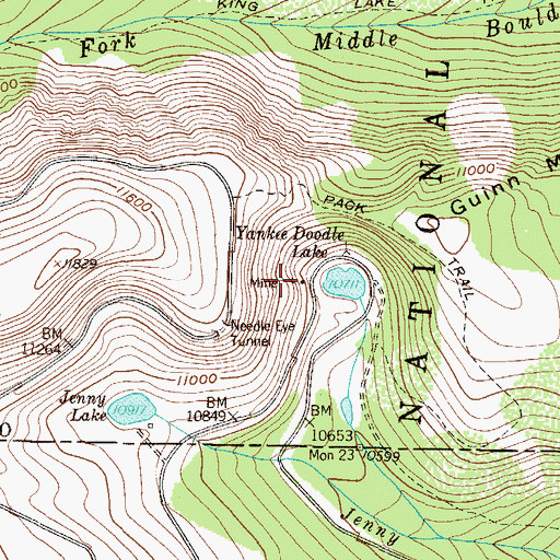 Topographic Map of Blue Stones Mine, CO