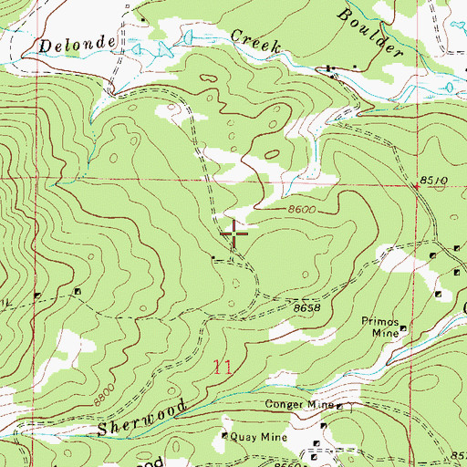 Topographic Map of Beddig Mine, CO
