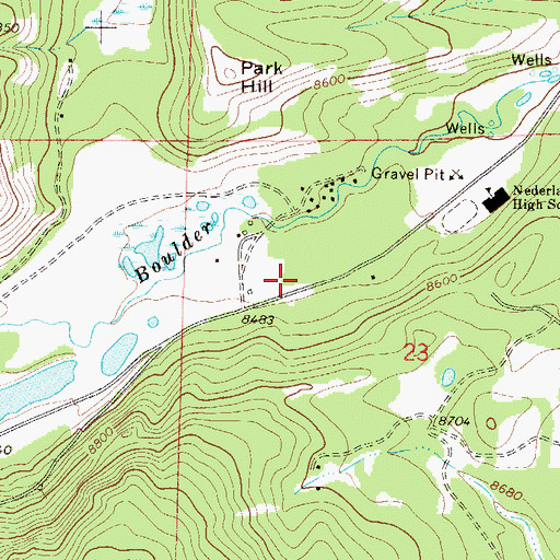 Topographic Map of Consolidated Caribou Silver Mine, CO