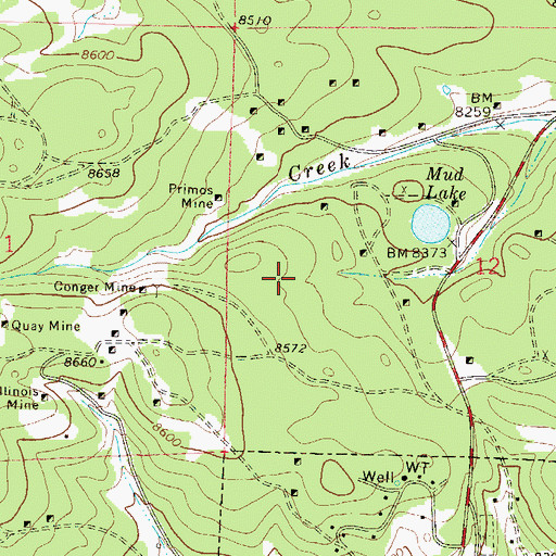 Topographic Map of Greenhorn Mine, CO