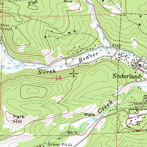 Topographic Map of Mock Shaft Mine, CO