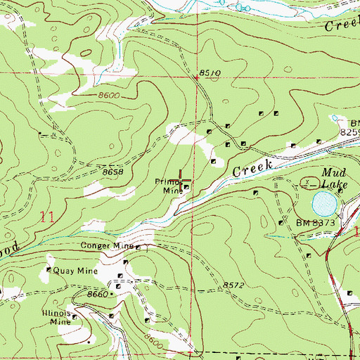 Topographic Map of Number Four Mine, CO