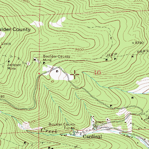 Topographic Map of Pineshade Mine, CO