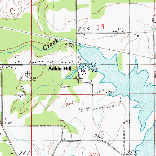 Topographic Map of Adkin Hill Church, AL