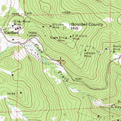 Topographic Map of Rocky Mountain Gold Mines Mine, CO