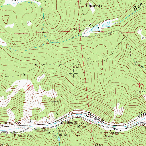 Topographic Map of Fairheaven Mine, CO