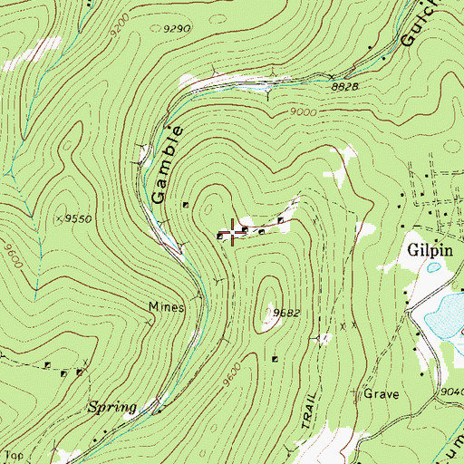 Topographic Map of Gold Dirt Mine, CO