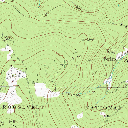 Topographic Map of Mareau Mine, CO