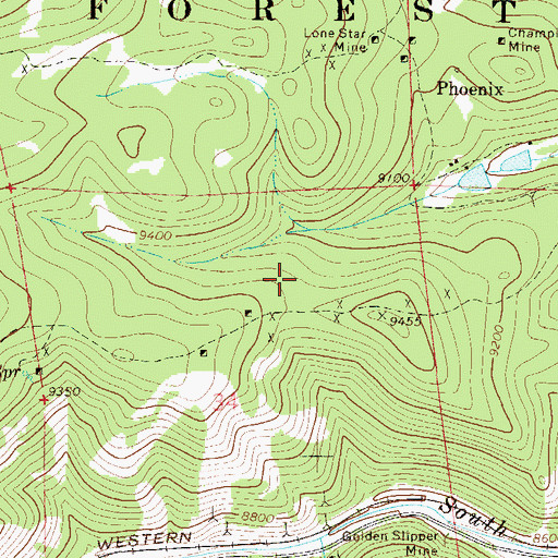 Topographic Map of Melett Mine, CO