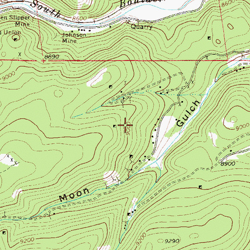Topographic Map of Twin Sisters Mine, CO