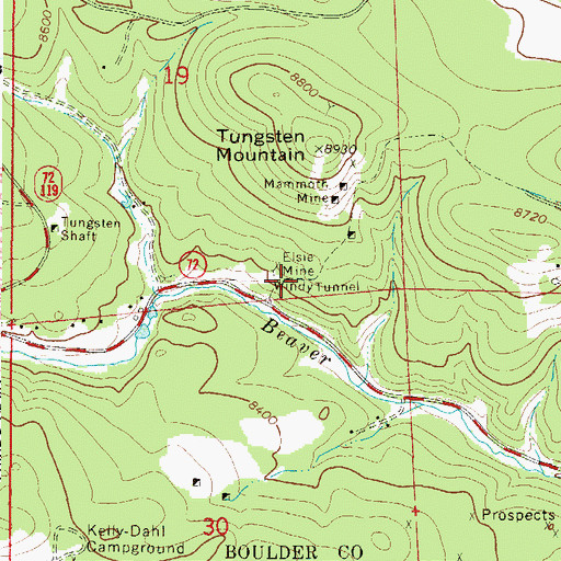 Topographic Map of Black Rover Mine, CO