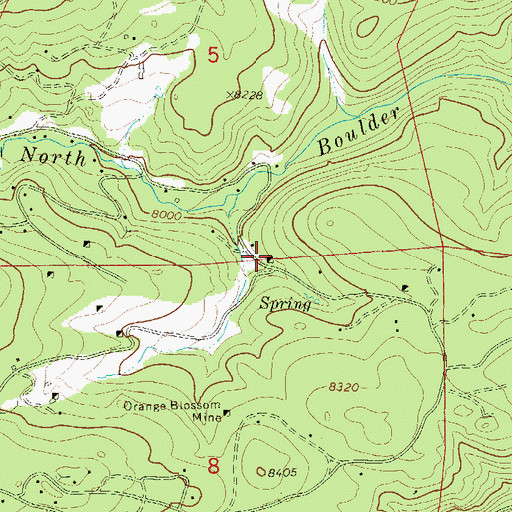 Topographic Map of Bonanza Number Two Mine, CO