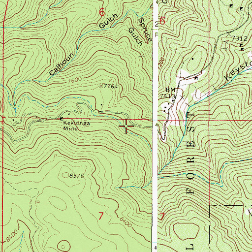 Topographic Map of California Mine, CO