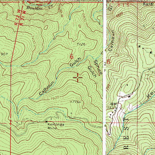 Topographic Map of Poor Mans Fortune Mine, CO