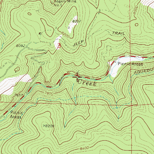 Topographic Map of Rogers Number Eleven Mine, CO