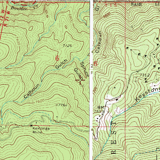 Topographic Map of Spring Bear Mine, CO