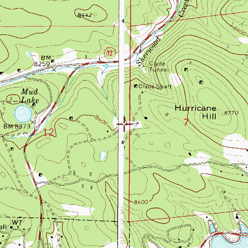 Topographic Map of Ten Mine, CO