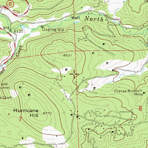 Topographic Map of Tenderfoot Mine, CO