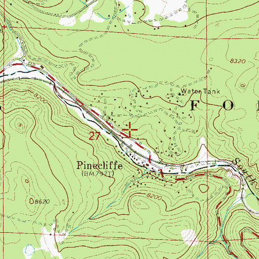 Topographic Map of Vinegar Mine, CO