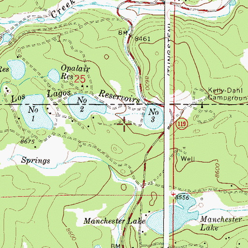 Topographic Map of Jess Lode Mine, CO