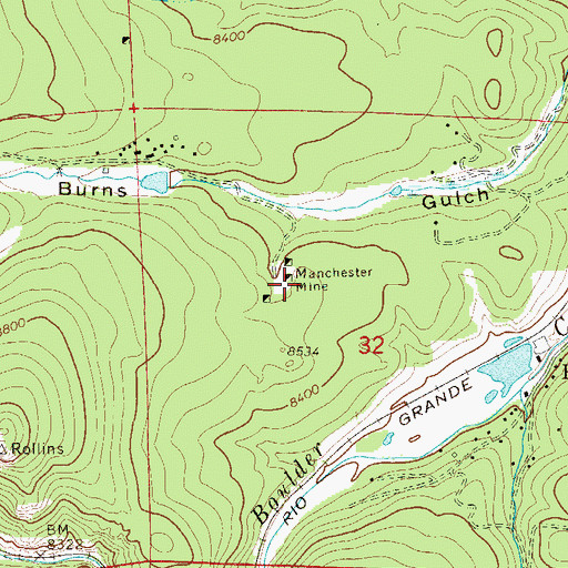 Topographic Map of Nugget Mine, CO