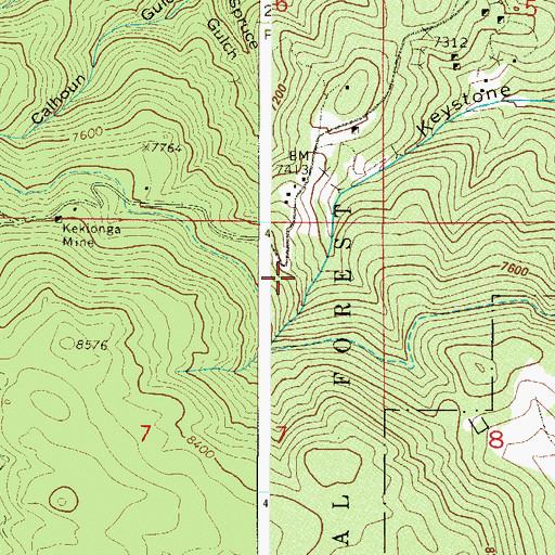 Topographic Map of Audophone Mine, CO