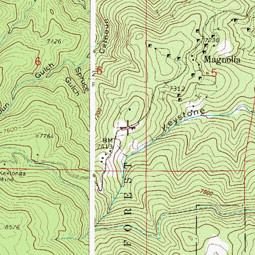 Topographic Map of Ben C Lowell Mine, CO