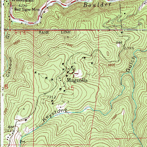 Topographic Map of Cash Mine, CO