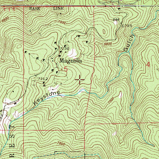 Topographic Map of Clara May Mine, CO