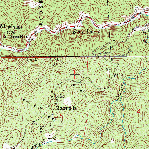 Topographic Map of Crownpoint Mine, CO
