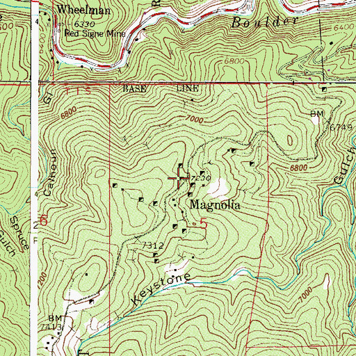 Topographic Map of Dunraven Mine, CO