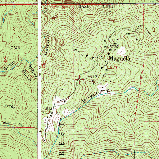 Topographic Map of Interocean Mine, CO