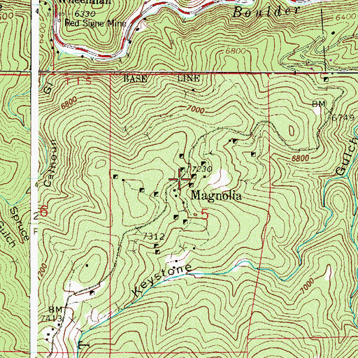 Topographic Map of Lady Franklin Mine, CO