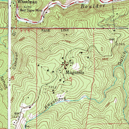 Topographic Map of Little Maud Mine, CO