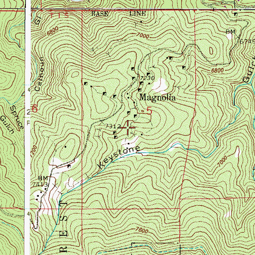 Topographic Map of Mary V Mine, CO