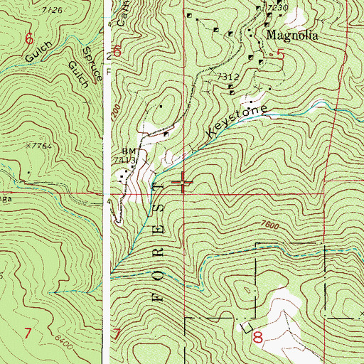 Topographic Map of May Blossom Number Two Mine, CO