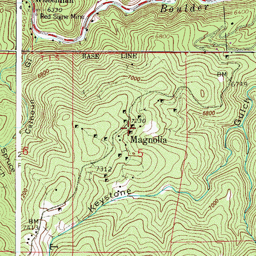 Topographic Map of New Year Mine, CO