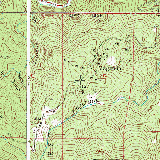 Topographic Map of Ophir Mine, CO