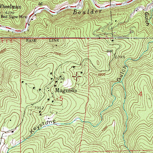 Topographic Map of Pickwick Mine, CO