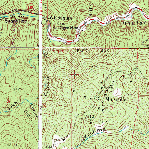 Topographic Map of Poorman Mine, CO