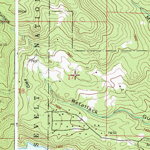 Topographic Map of Copeland Mines, CO