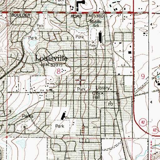 Topographic Map of Caledonia Mine, CO