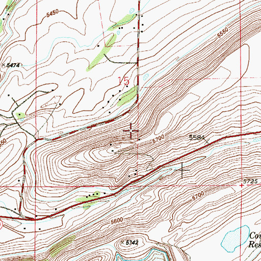 Topographic Map of Cook Mine, CO
