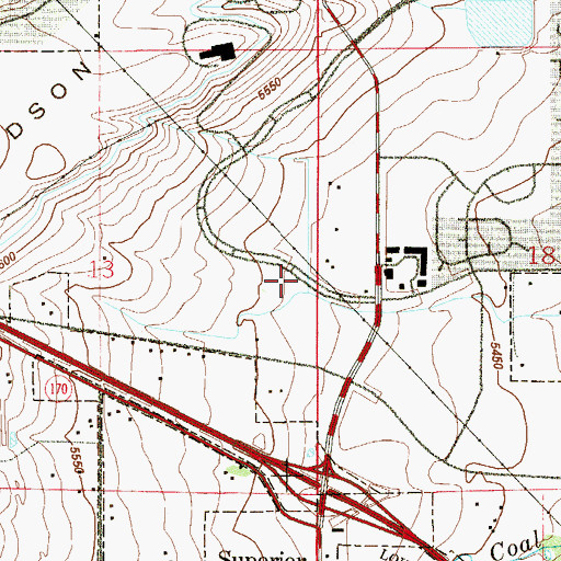 Topographic Map of New Crown Mine, CO