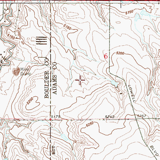 Topographic Map of Tom Bowen Mine, CO