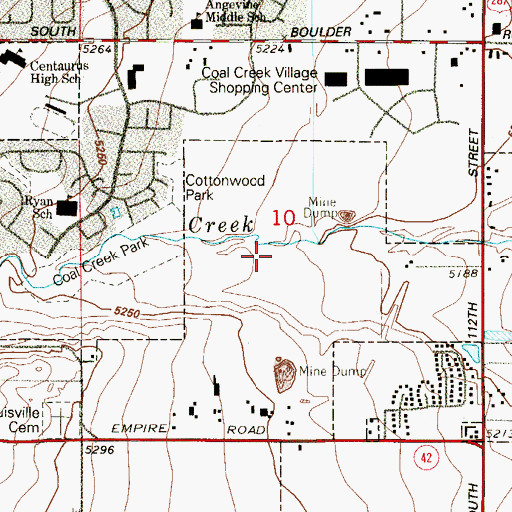 Topographic Map of New Centennial Mine, CO