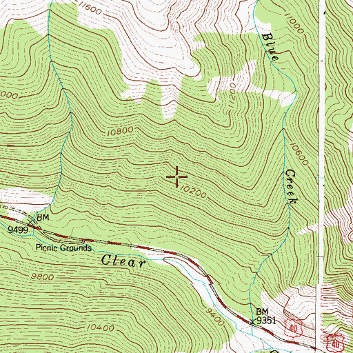 Topographic Map of John L Frannie Mine, CO